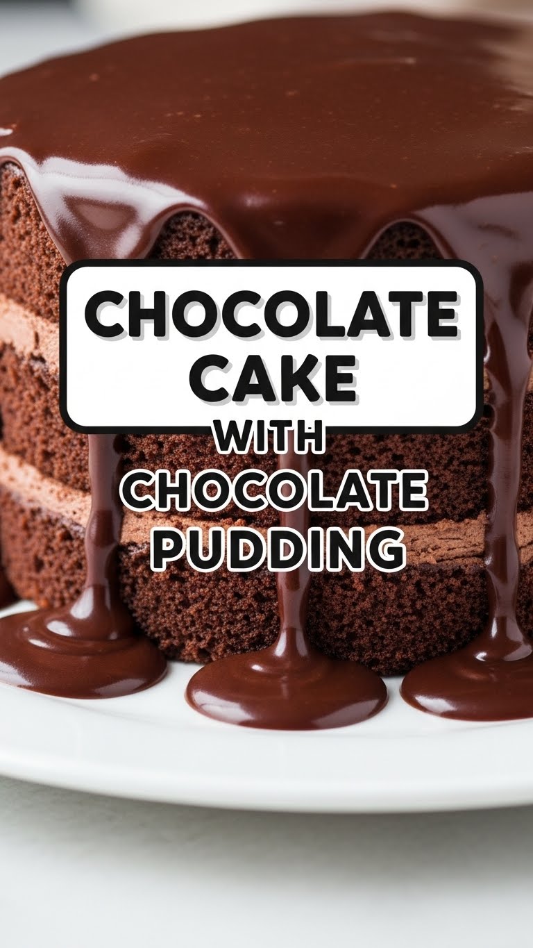 Chocolate Cake With Chocolate Pudding