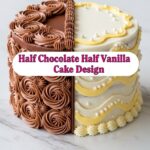Half Chocolate Half Vanilla Cake Design