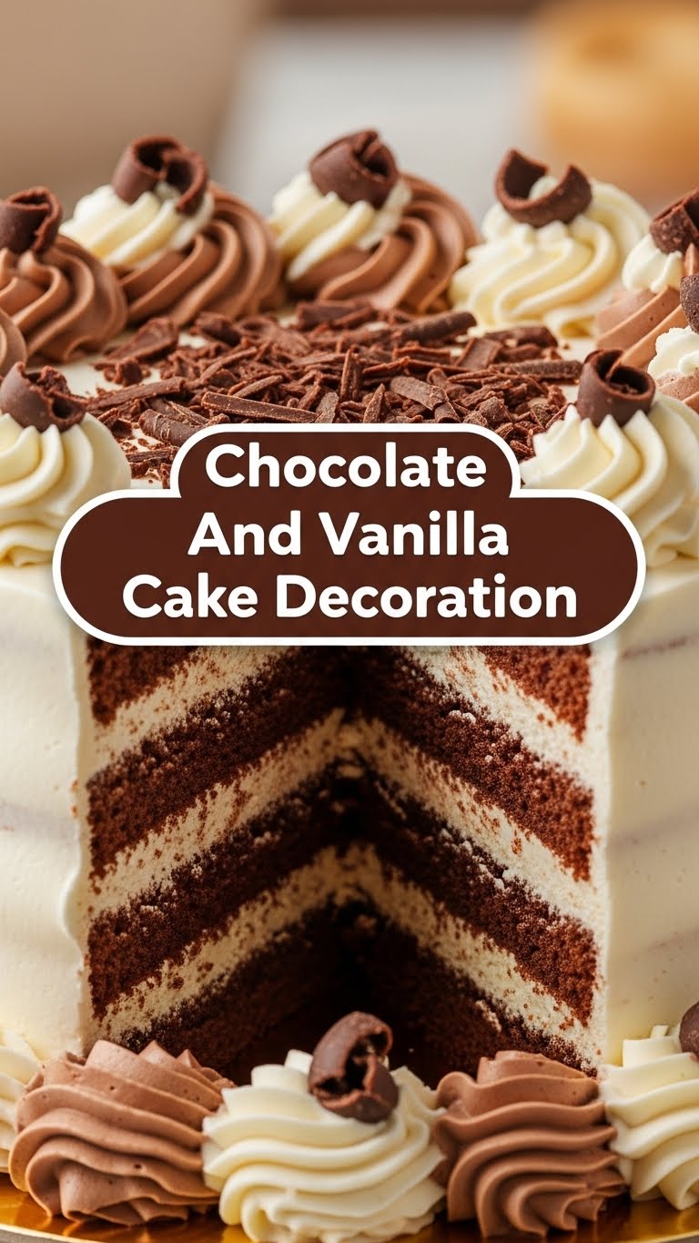 Chocolate And Vanilla Cake Decoration