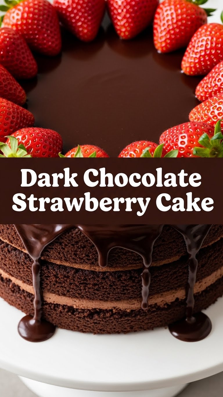 Dark Chocolate Strawberry Cake
