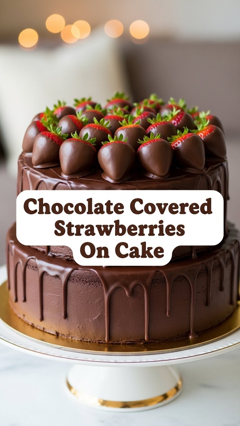 Chocolate Covered Strawberries On Cake