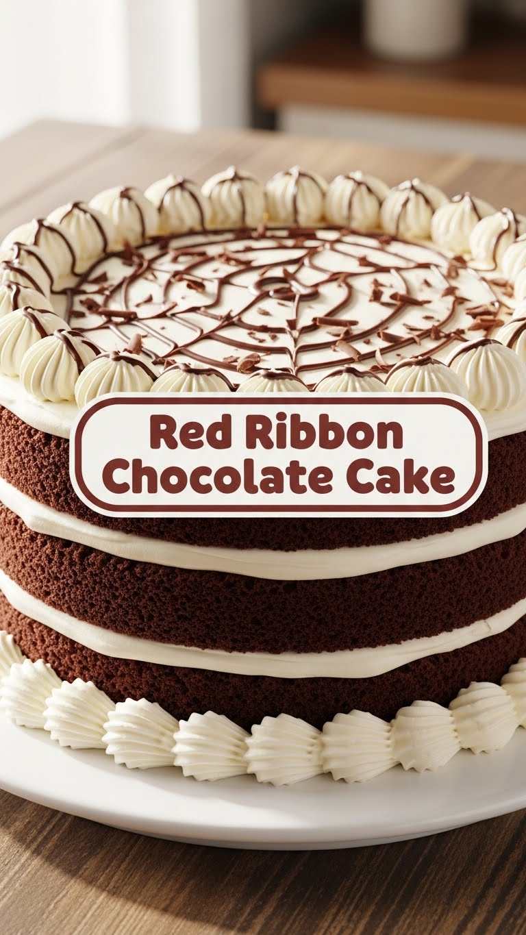 Red Ribbon Chocolate Cake