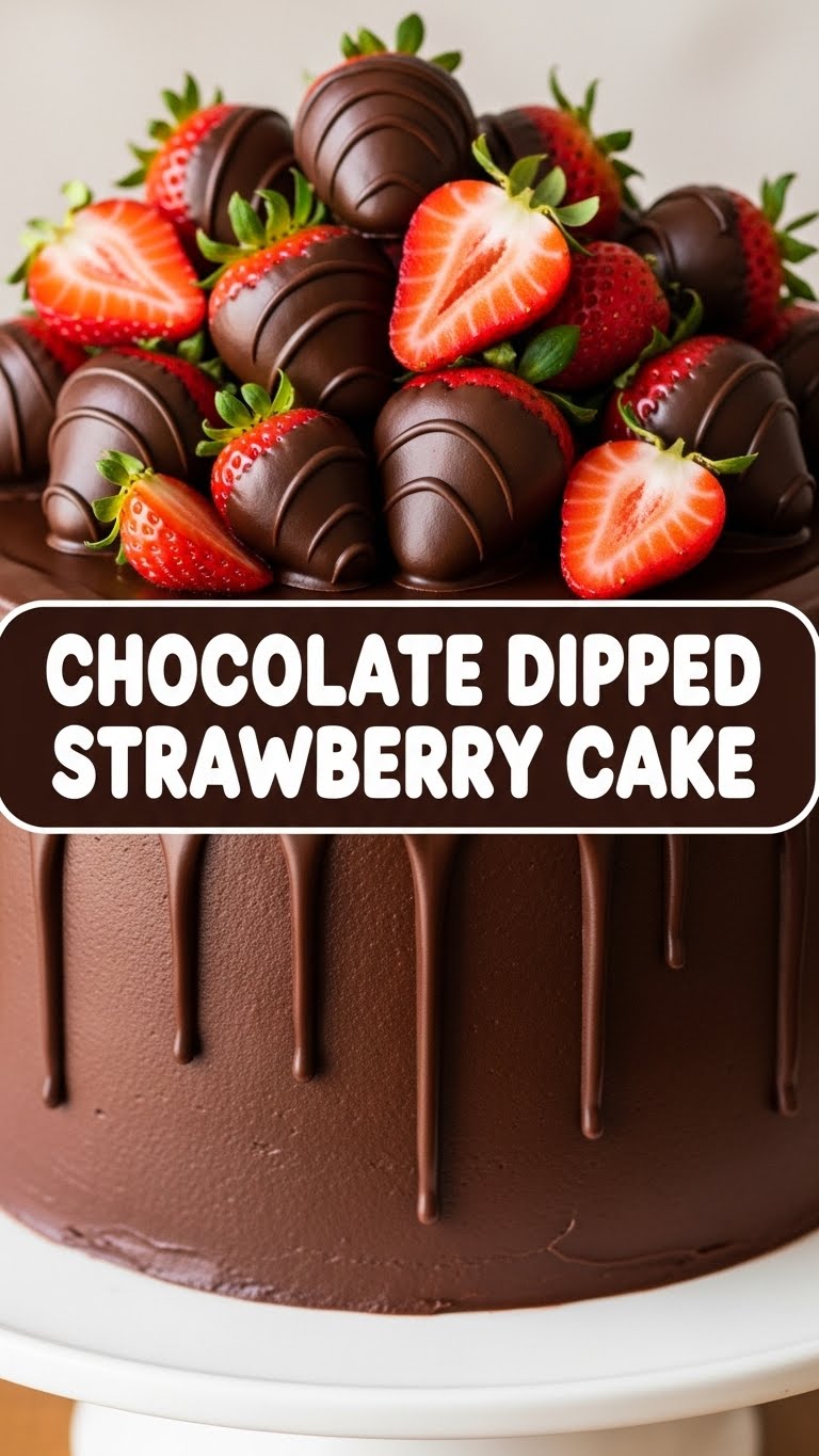 Chocolate Dipped Strawberry Cake