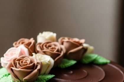 Chocolate Cake With Roses