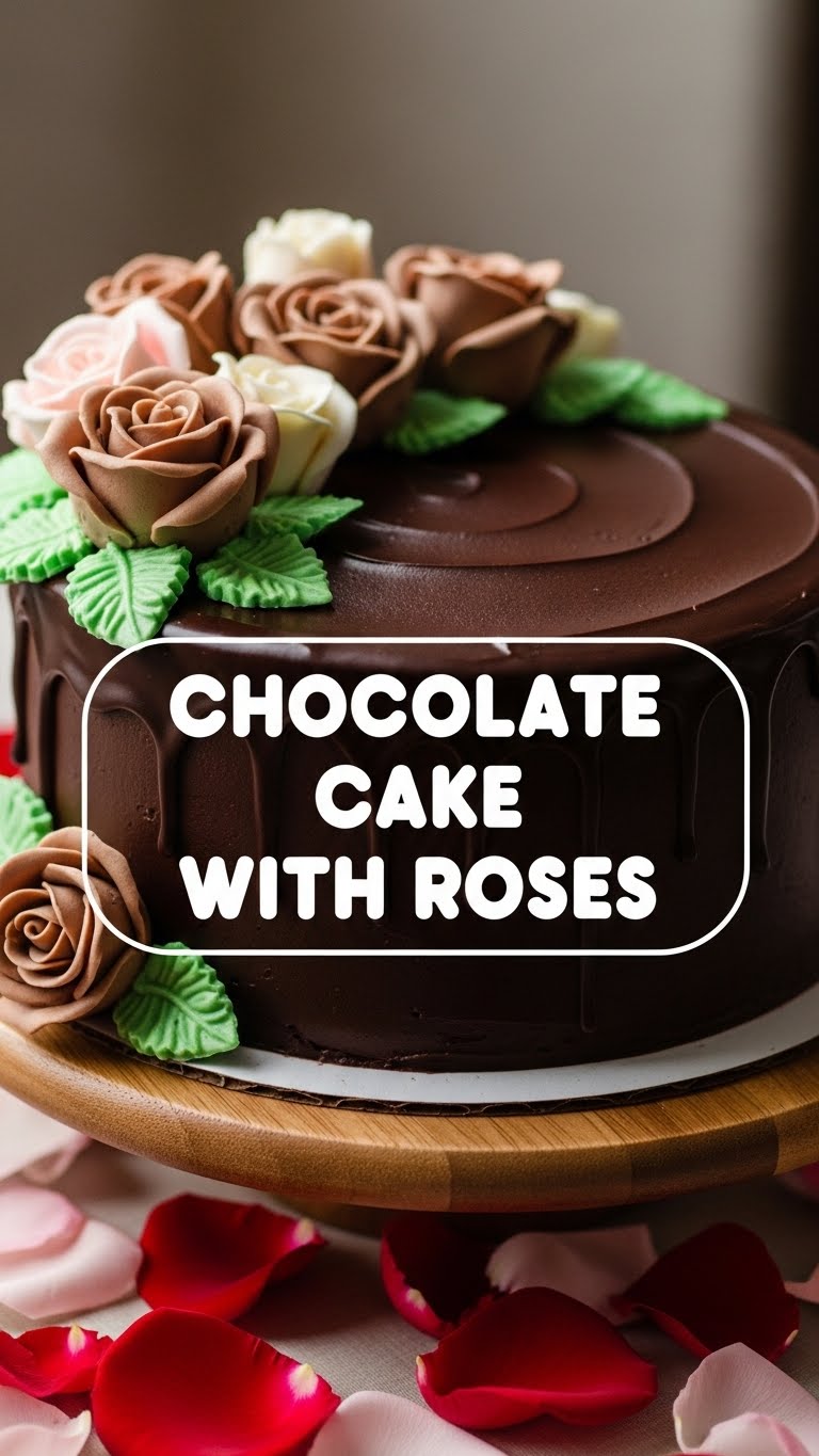 Chocolate Cake With Roses