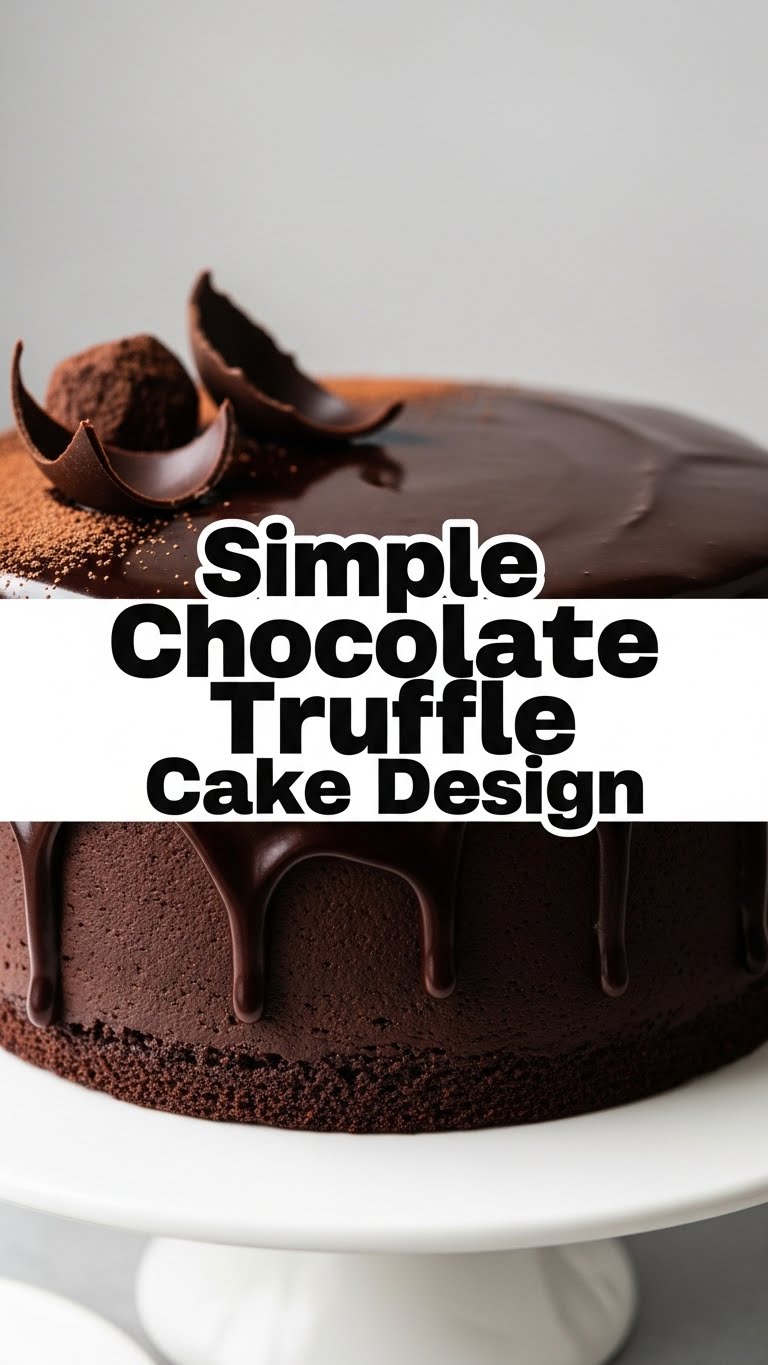 Simple Chocolate Truffle Cake Design