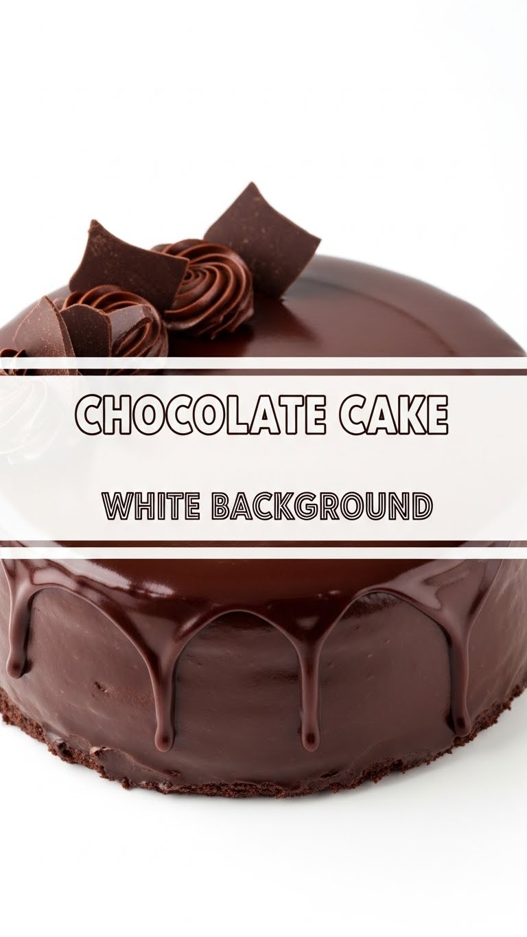 Chocolate Cake White Background