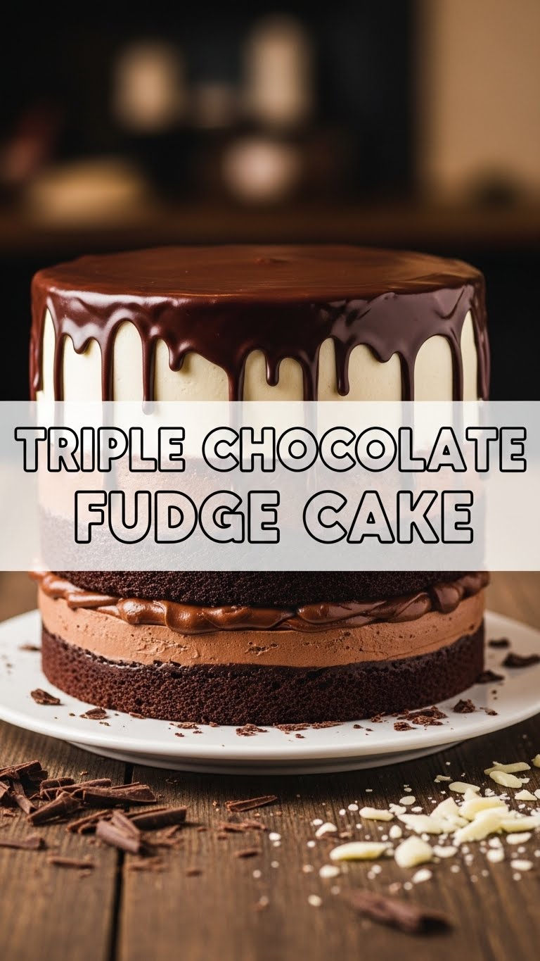 Triple Chocolate Fudge Cake