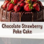 Chocolate Strawberry Poke Cake