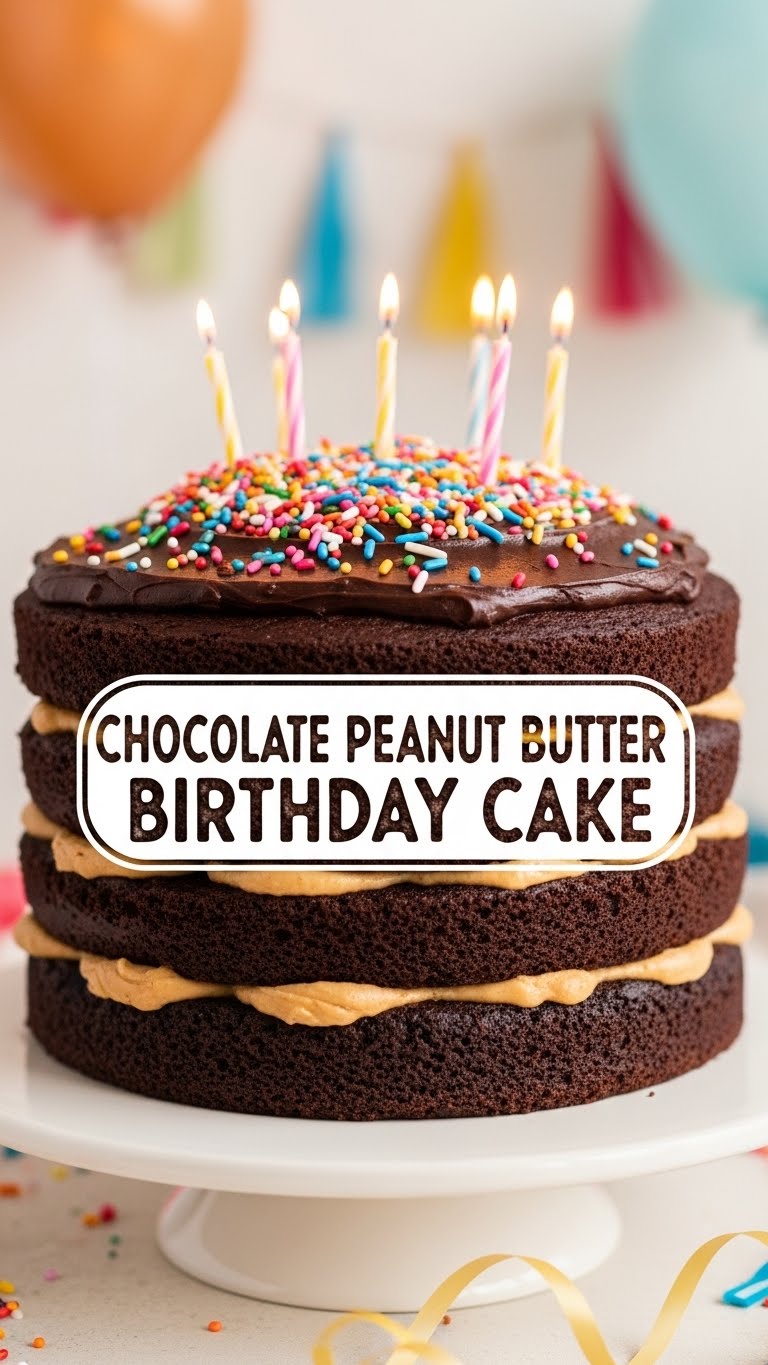 Chocolate Peanut Butter Birthday Cake