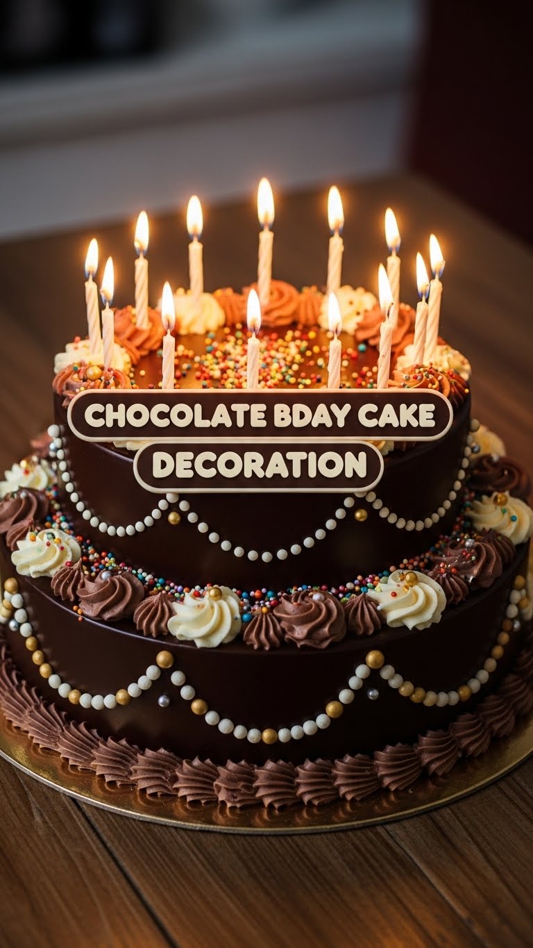 Chocolate Bday Cake Decoration