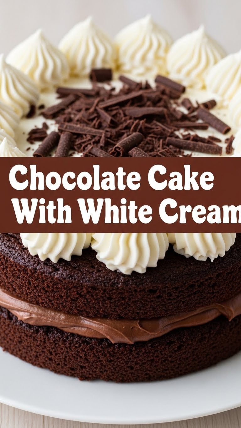 Chocolate Cake With White Cream
