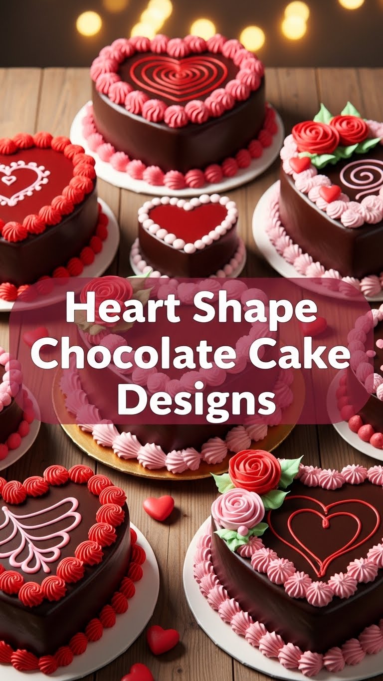 Heart Shape Chocolate Cake Designs
