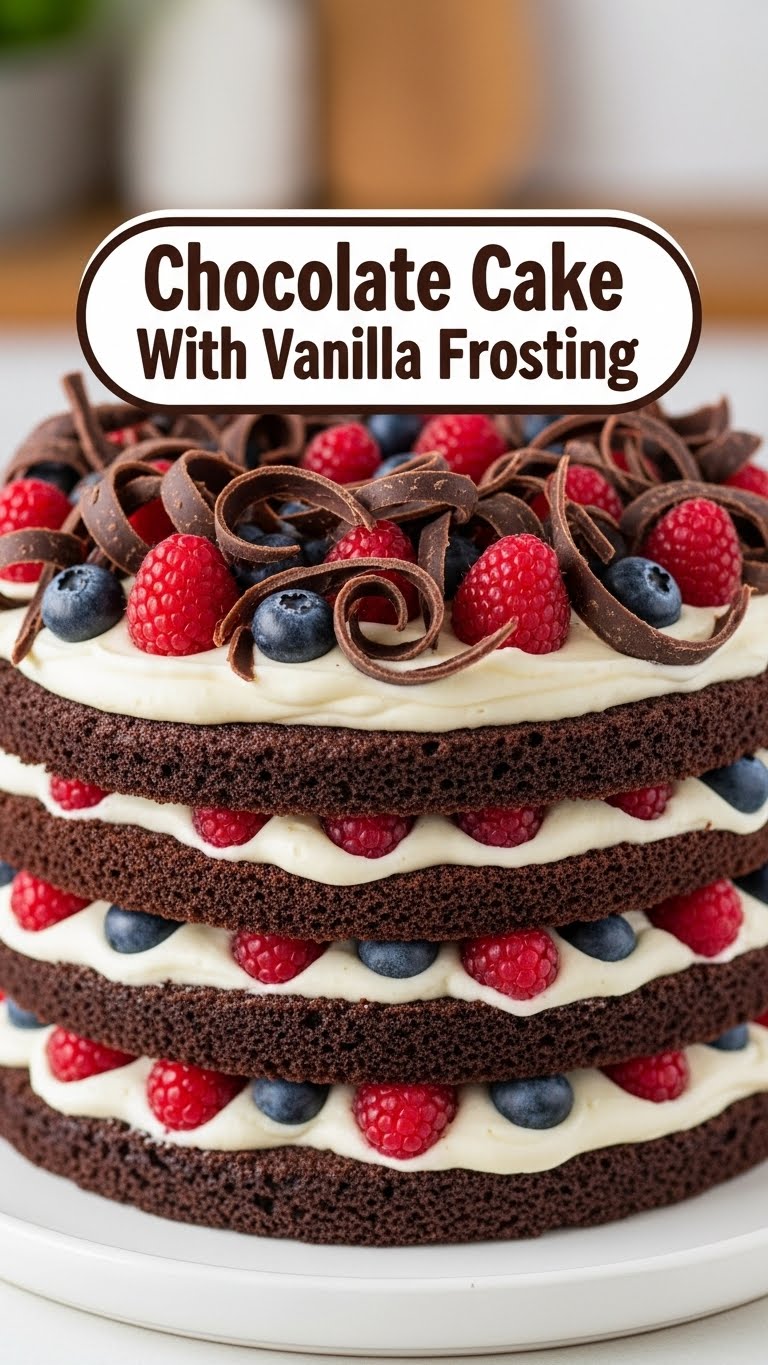 Chocolate Cake With Vanilla Frosting