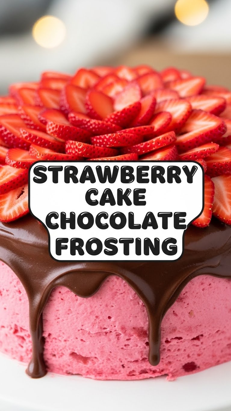 Strawberry Cake Chocolate Frosting