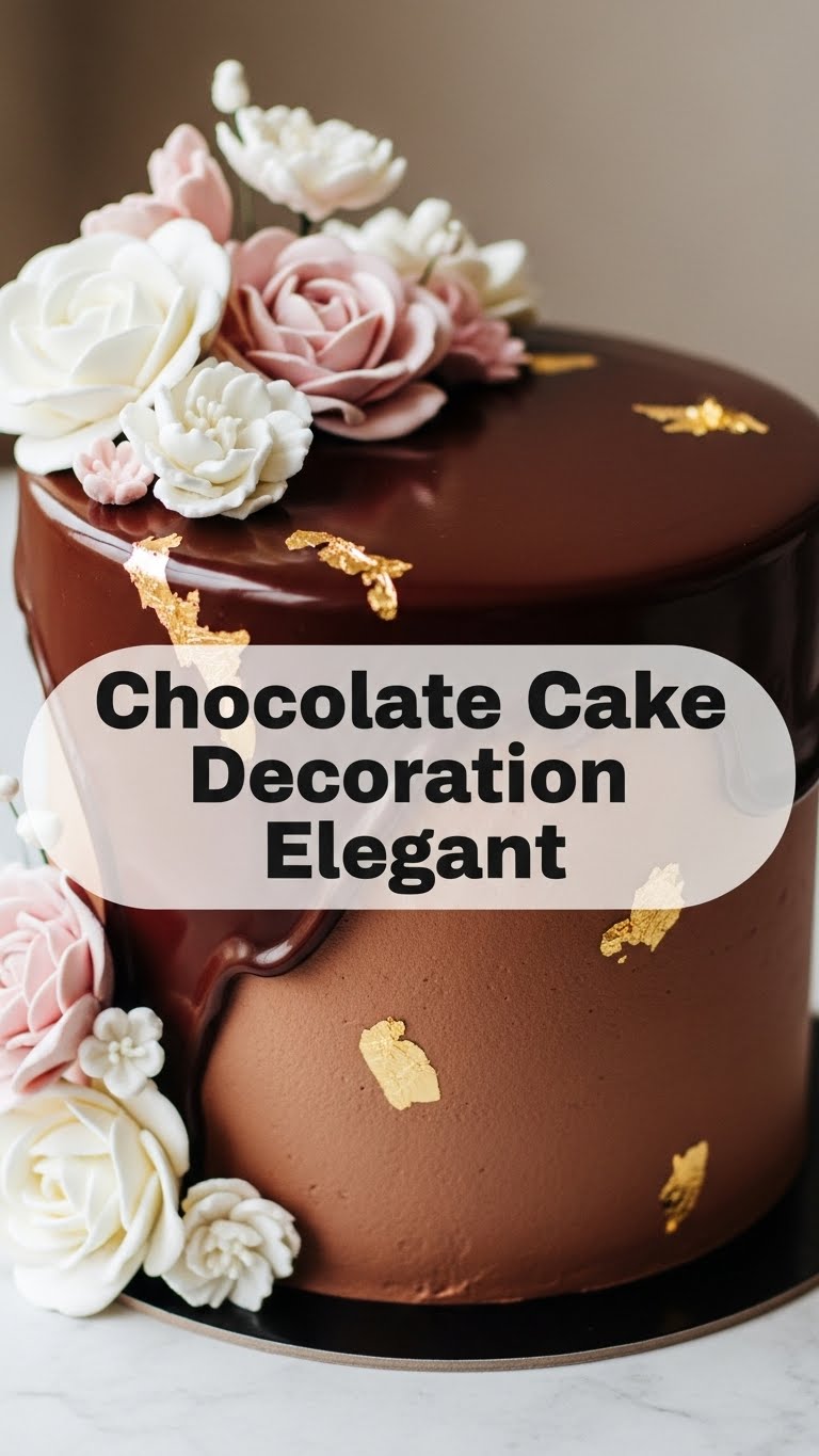 Chocolate Cake Decoration Elegant