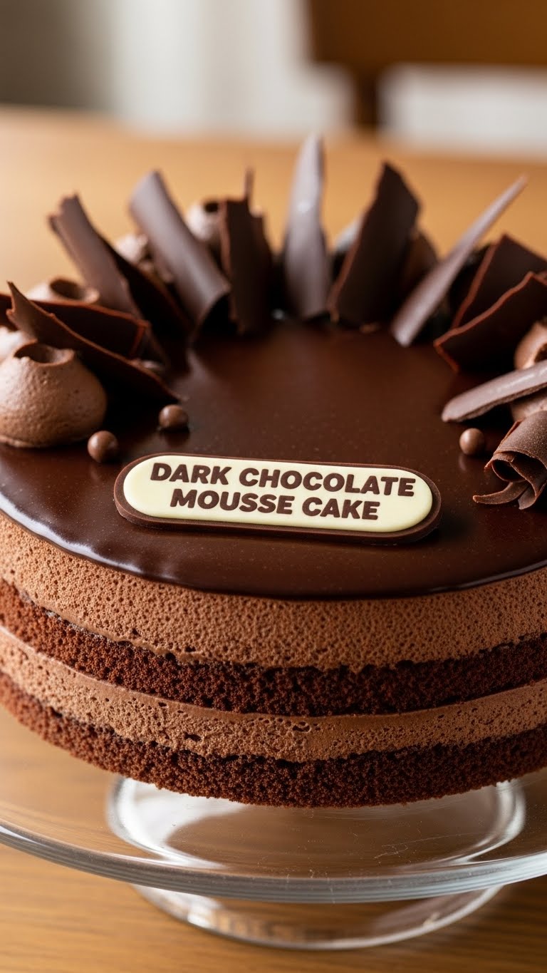Dark Chocolate Mousse Cake