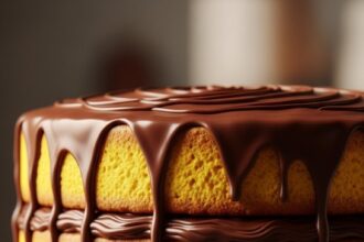 Yellow Cake With Chocolate Icing
