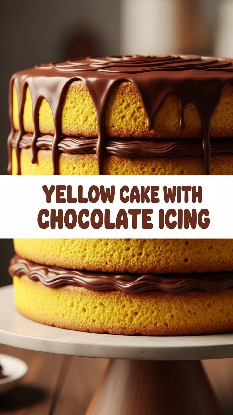 Yellow Cake With Chocolate Icing
