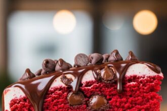 Red Velvet Cake With Chocolate Chips