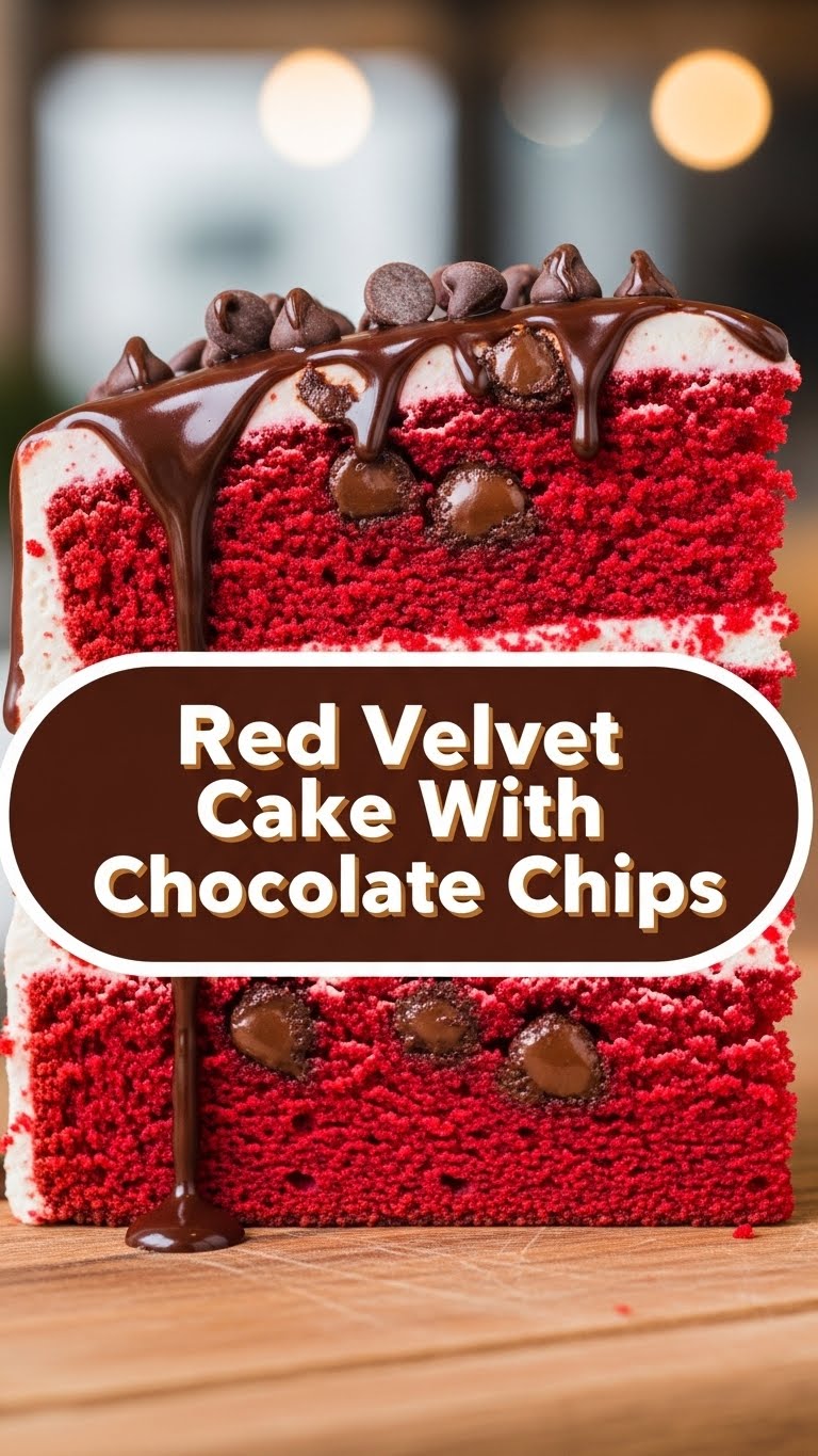 Red Velvet Cake With Chocolate Chips