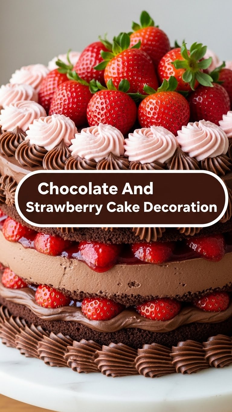 Chocolate And Strawberry Cake Decoration