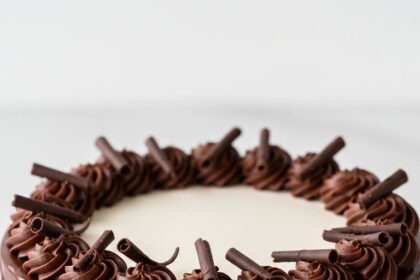 White Cake With Chocolate Frosting