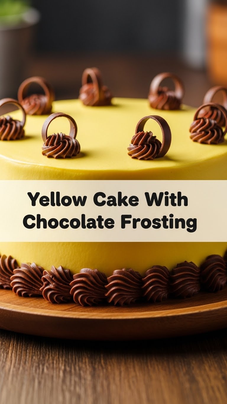 Yellow Cake With Chocolate Frosting