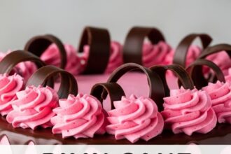 Pink Cake With Chocolate Drip