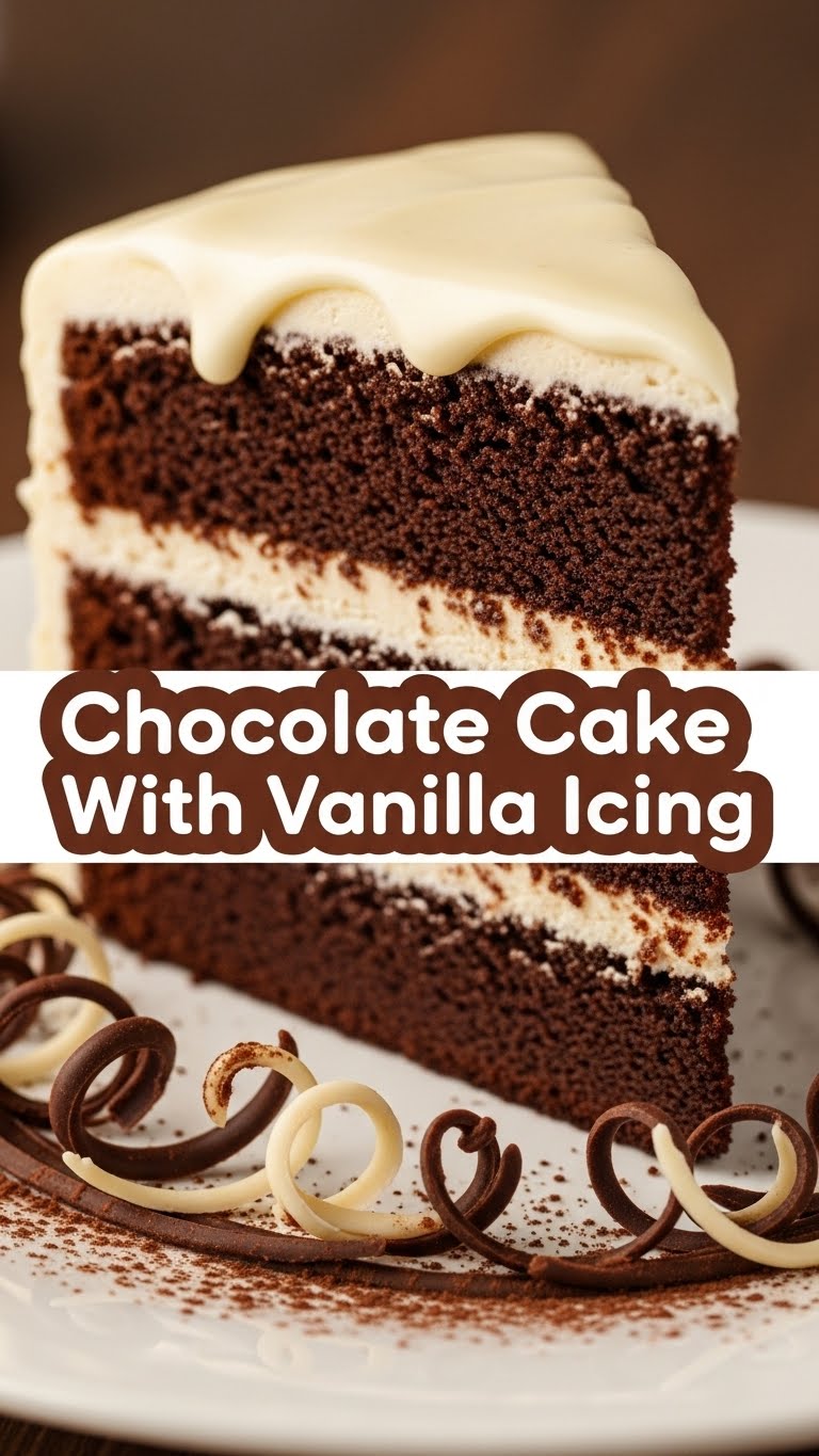 Chocolate Cake With Vanilla Icing
