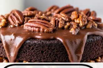 Chocolate Pecan Ooey Gooey Butter Cake