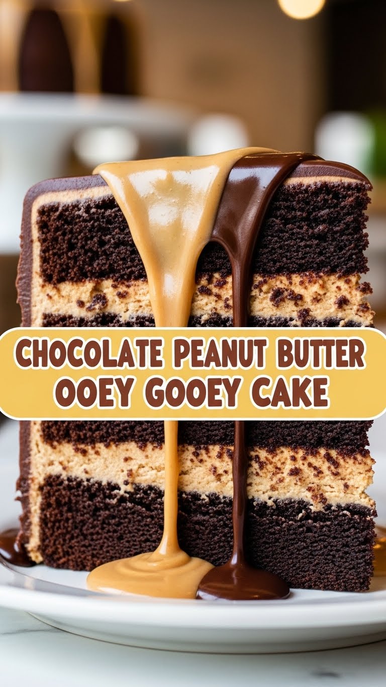 Chocolate Peanut Butter Ooey Gooey Cake