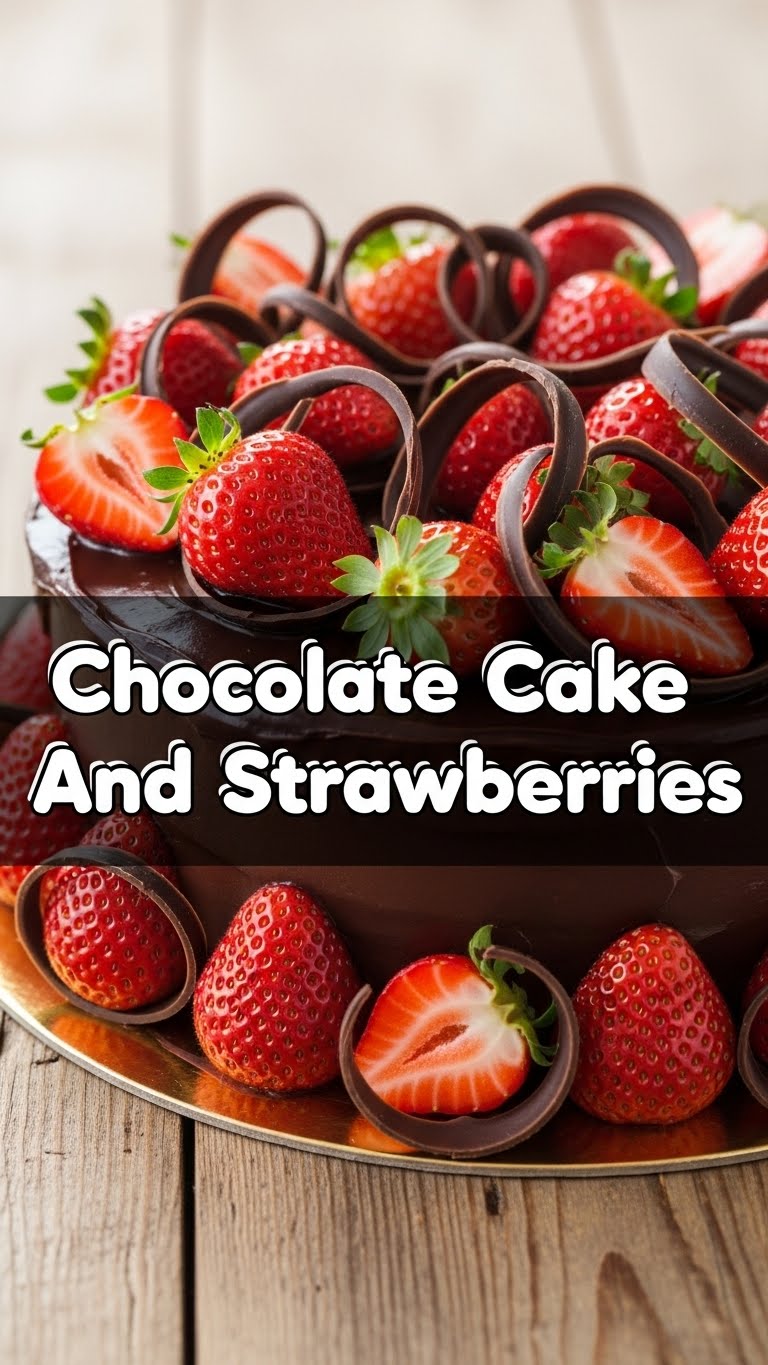 Chocolate Cake And Strawberries