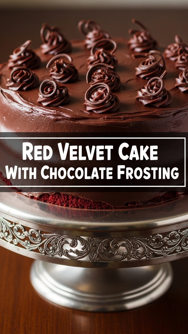 Red Velvet Cake With Chocolate Frosting