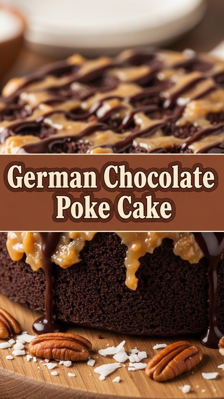 German Chocolate Poke Cake