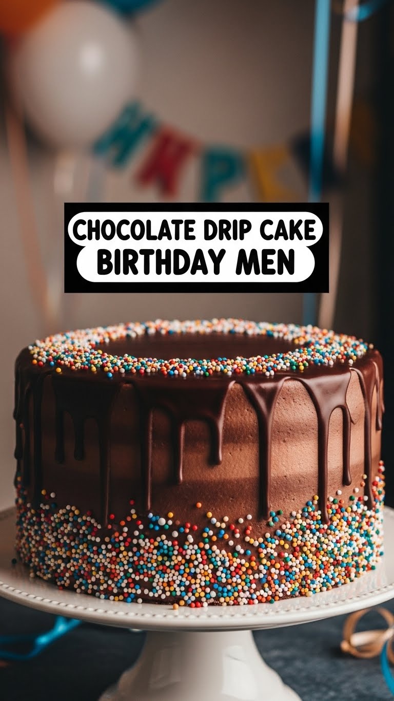 Chocolate Drip Cake Birthday Men