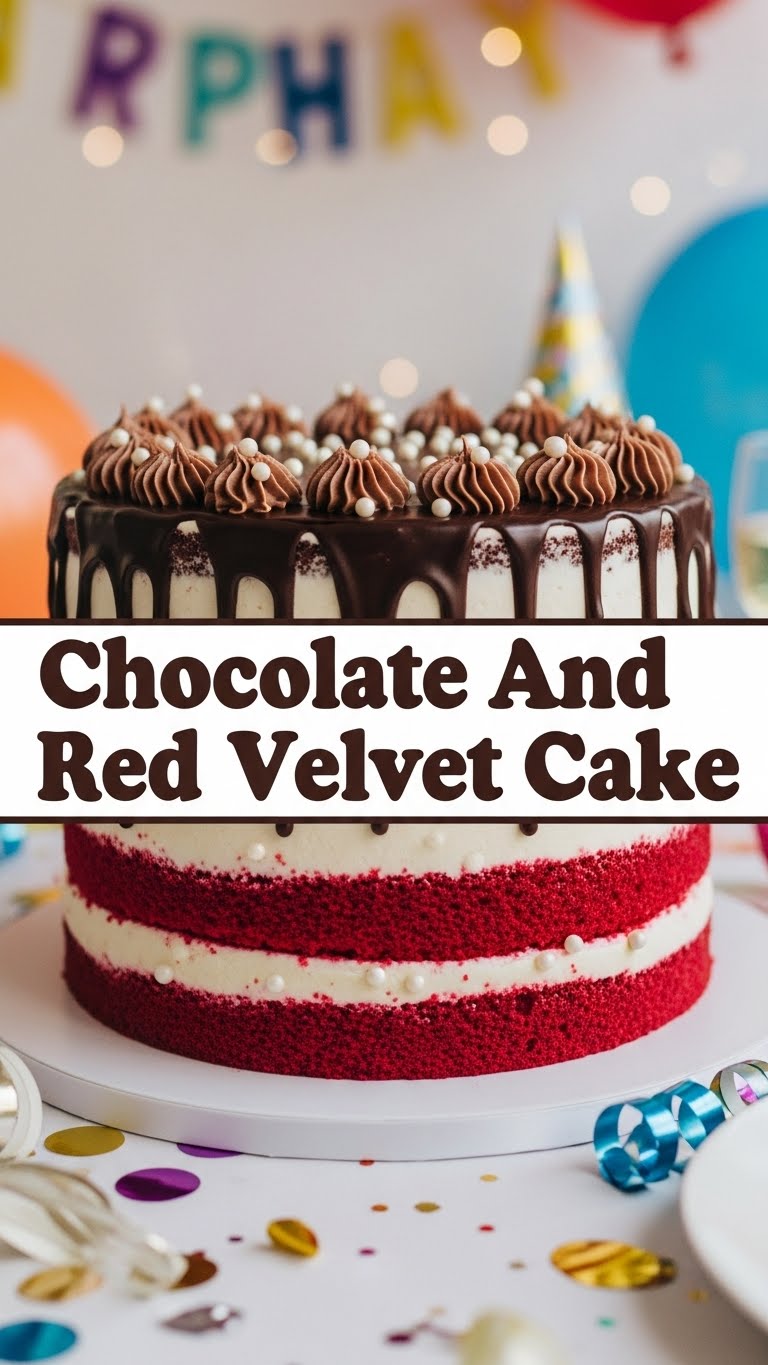 Chocolate And Red Velvet Cake