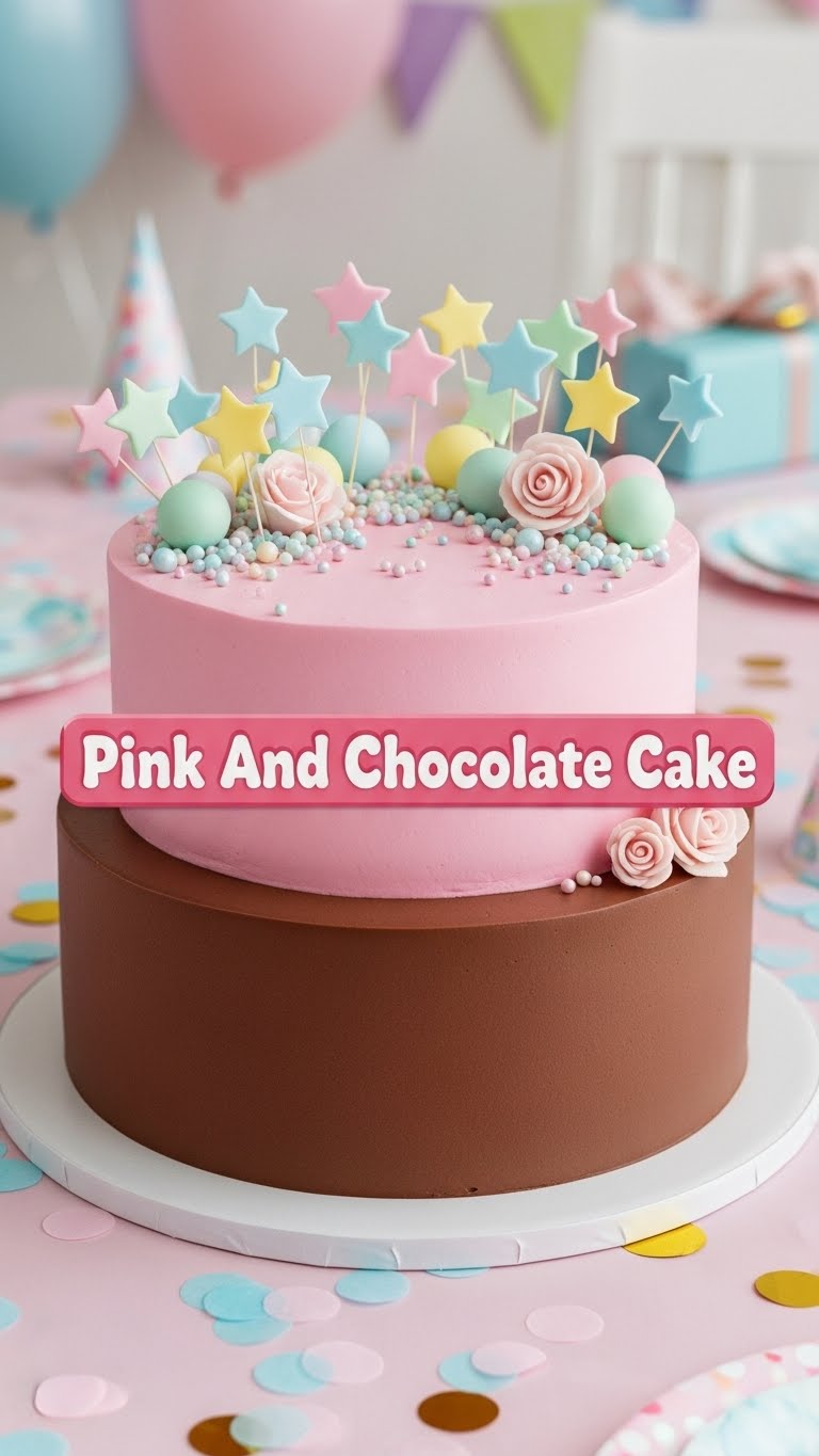 Pink And Chocolate Cake