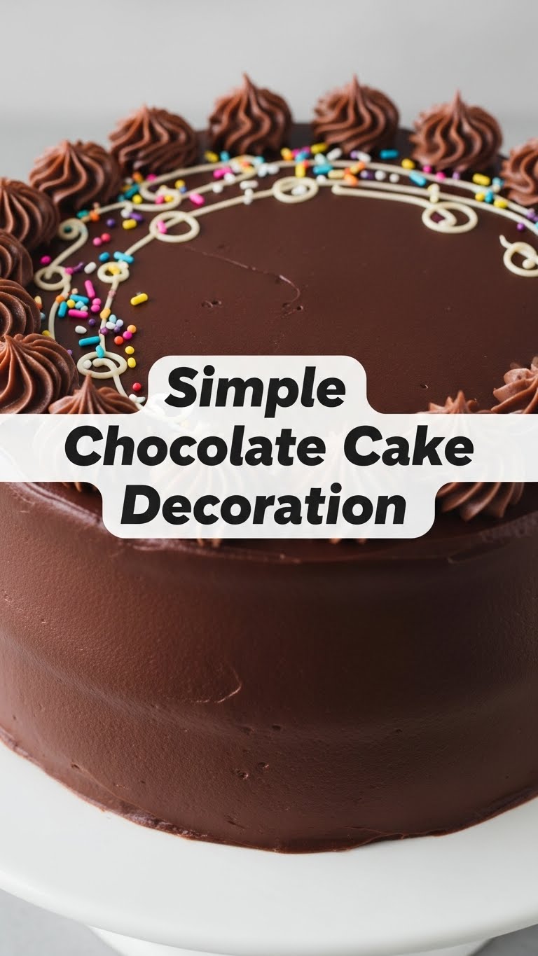Simple Chocolate Cake Decoration