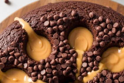 Chocolate Peanut Butter Poke Cake