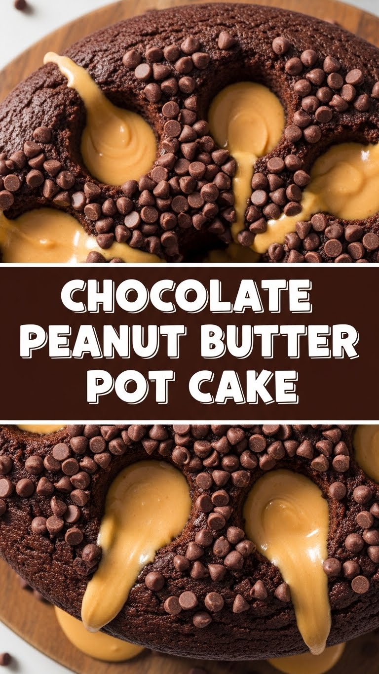 Chocolate Peanut Butter Poke Cake