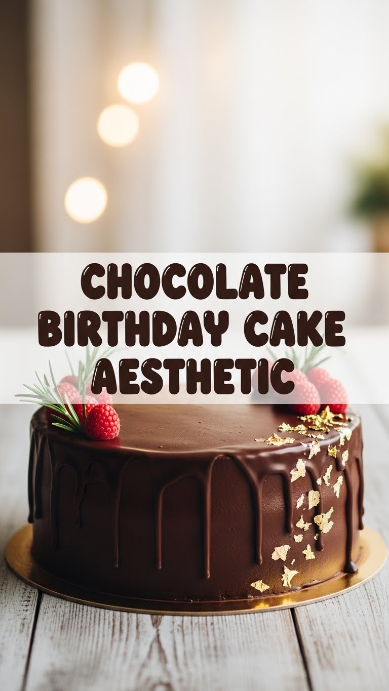 Chocolate Birthday Cake Aesthetic