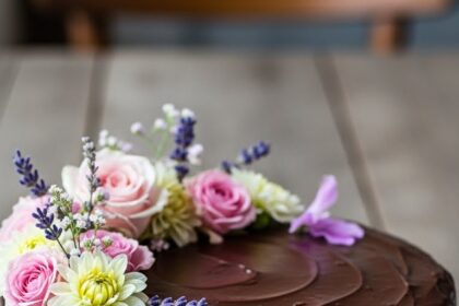 Chocolate Cake With Flowers