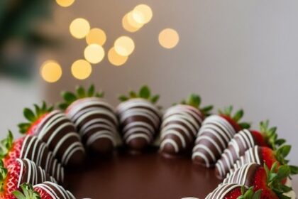Cake With Chocolate Covered Strawberries