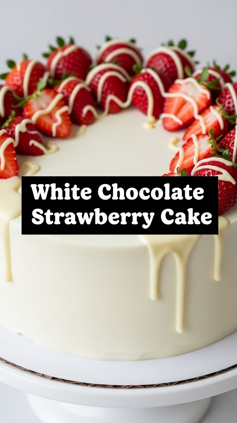 White Chocolate Strawberry Cake