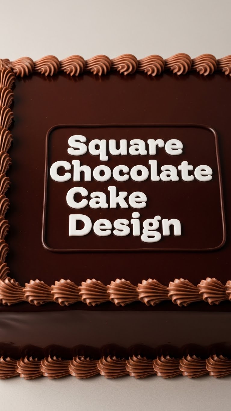 Square Chocolate Cake Design