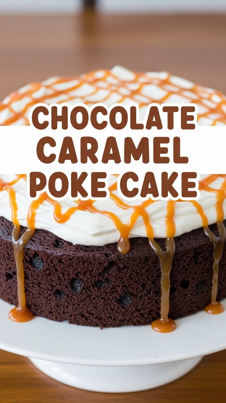 Chocolate Caramel Poke Cake