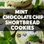 Mint Chocolate Chip Shortbread Cookies