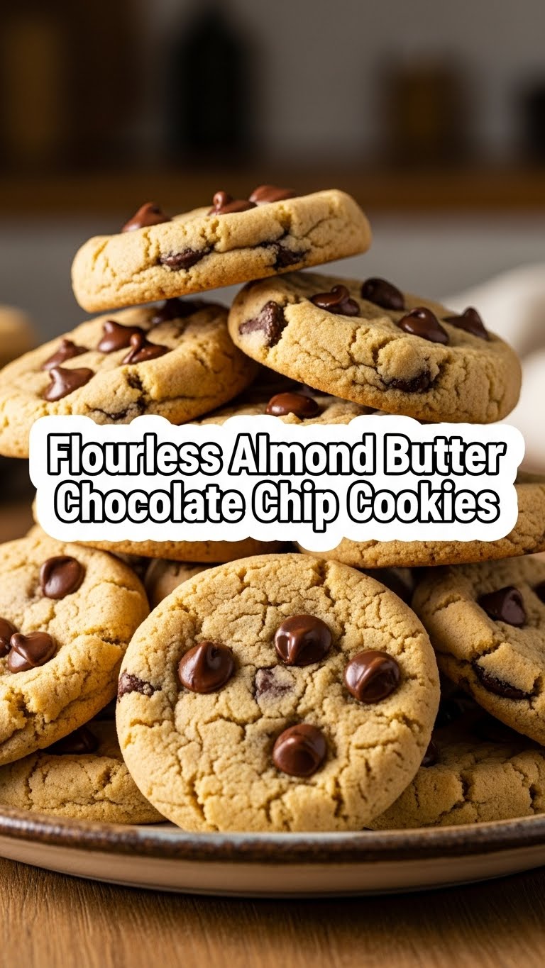 Flourless Almond Butter Chocolate Chip Cookies