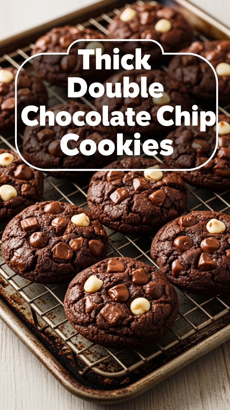 Thick Double Chocolate Chip Cookies
